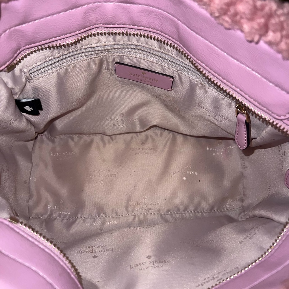 Kate spade New York Jett faux shearling small crossbody in quartz pink - Picture 5 of 10